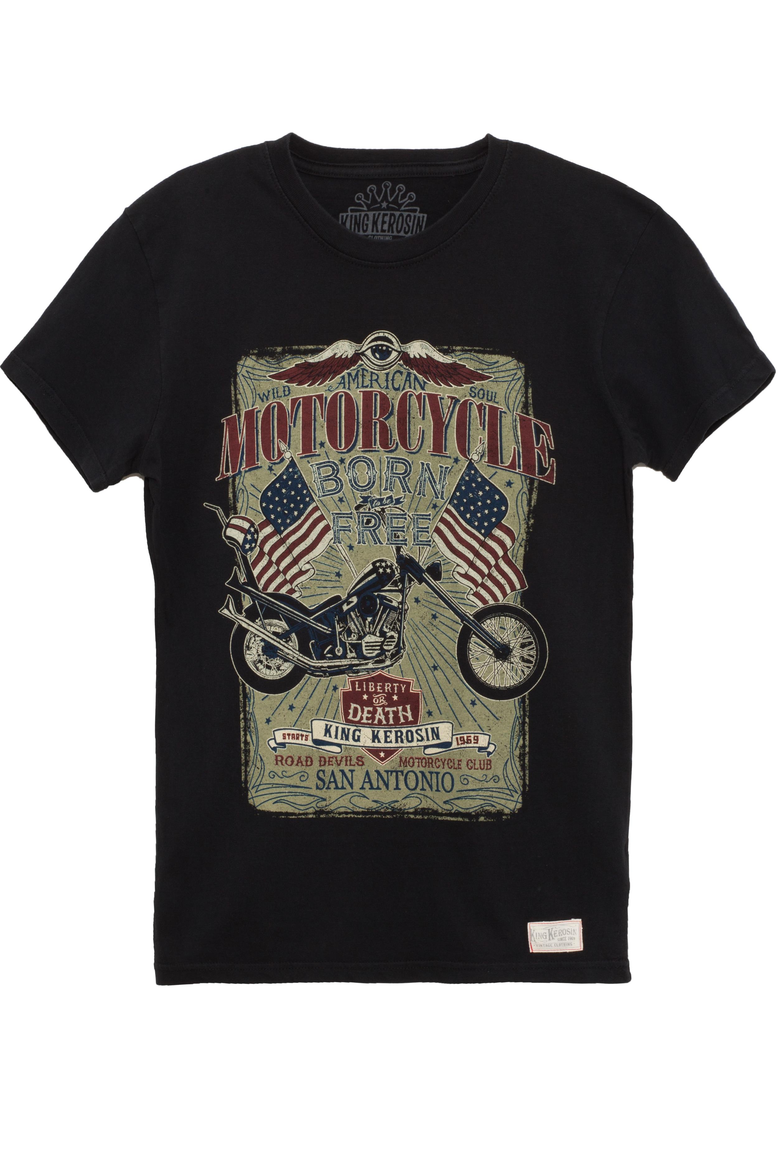 KingKerosinT-ShirtBornToBeFreeBlack