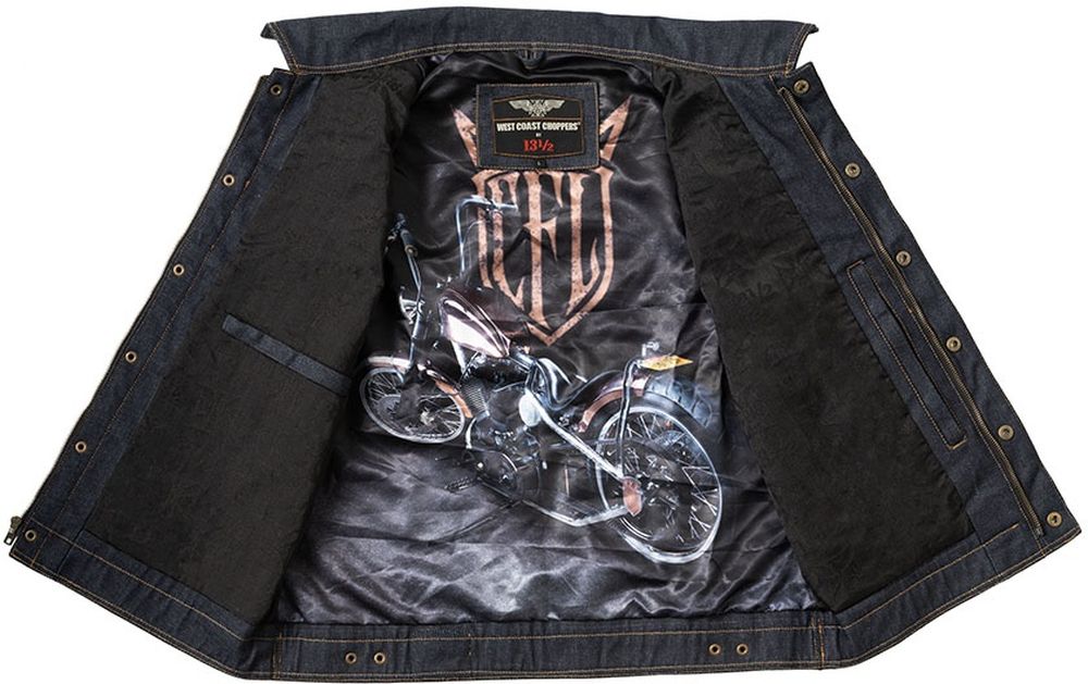 WCCWestCoastChoppersHerrenWesteCollab1312DenimRidingVest-BlueRawDenimWCCJS162BL