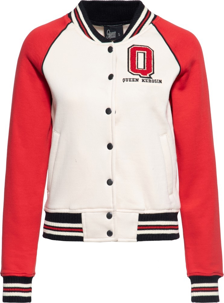 QueenKerosinDamenQCollegeSweatjackeRot-3XL