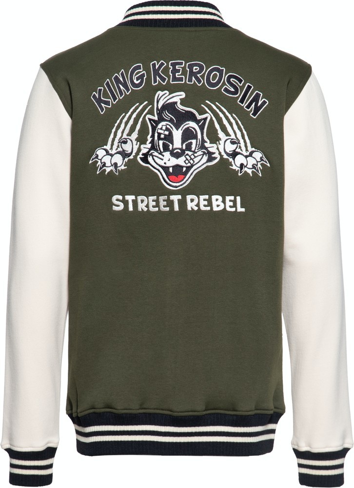 KingKerosinStreetRebelCollegeSweatjackeOlivgrn-3XL