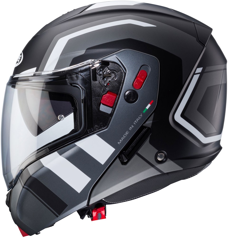 CabergMotorradKlapphelmHorusXRoadMatt-SchwarzGun-Metallic-Wei-XS