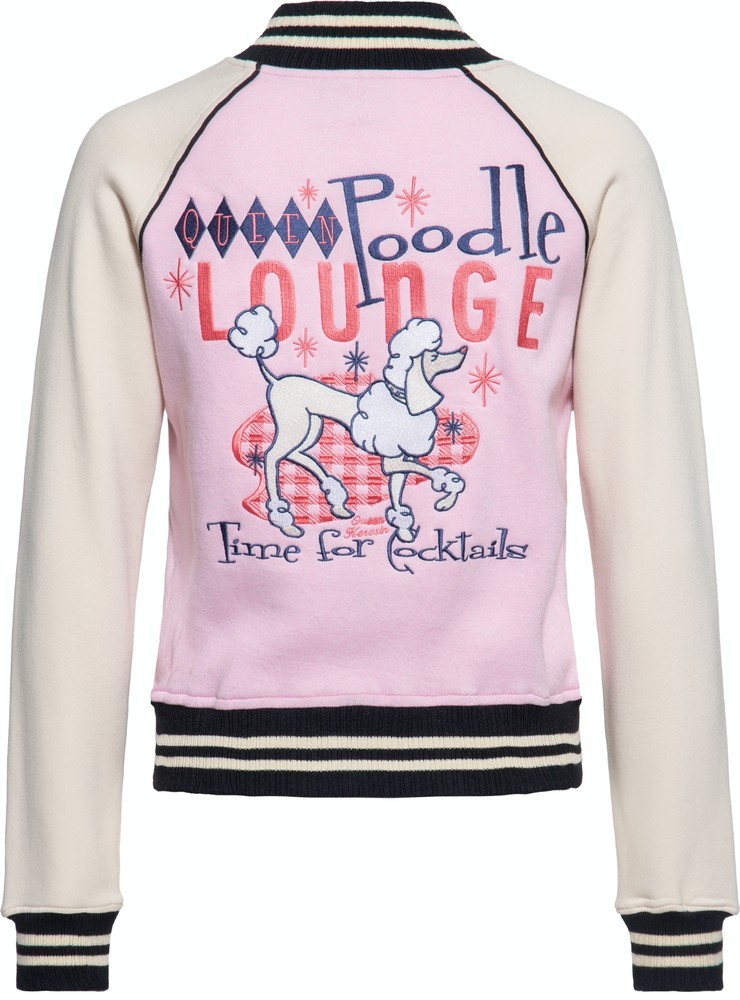 QueenKerosinDamenPoodleLoungeCollegeSweatjackeRosa-3XL
