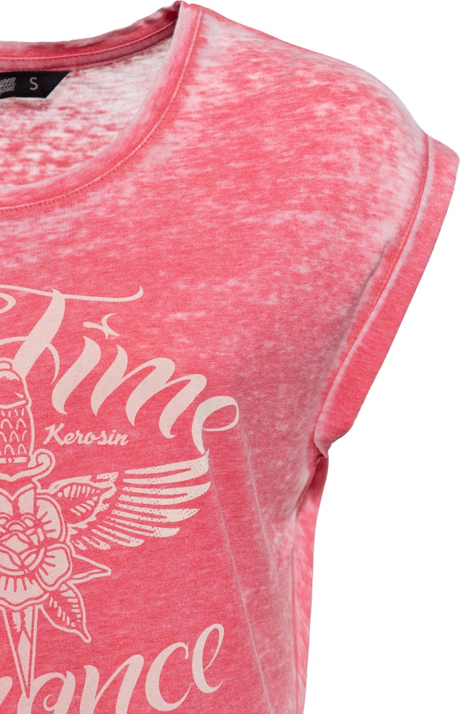 QueenKerosinDamenEnyzmWashSleevelessT-ShirtNoTimeQKU41021Red-XS