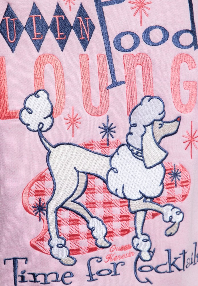 QueenKerosinDamenPoodleLoungeCollegeSweatjackeRosa-3XL