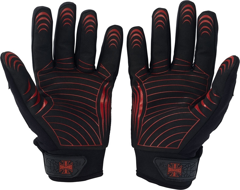WCCWestCoastChoppersHandschuhePorVidaBlackRed-S