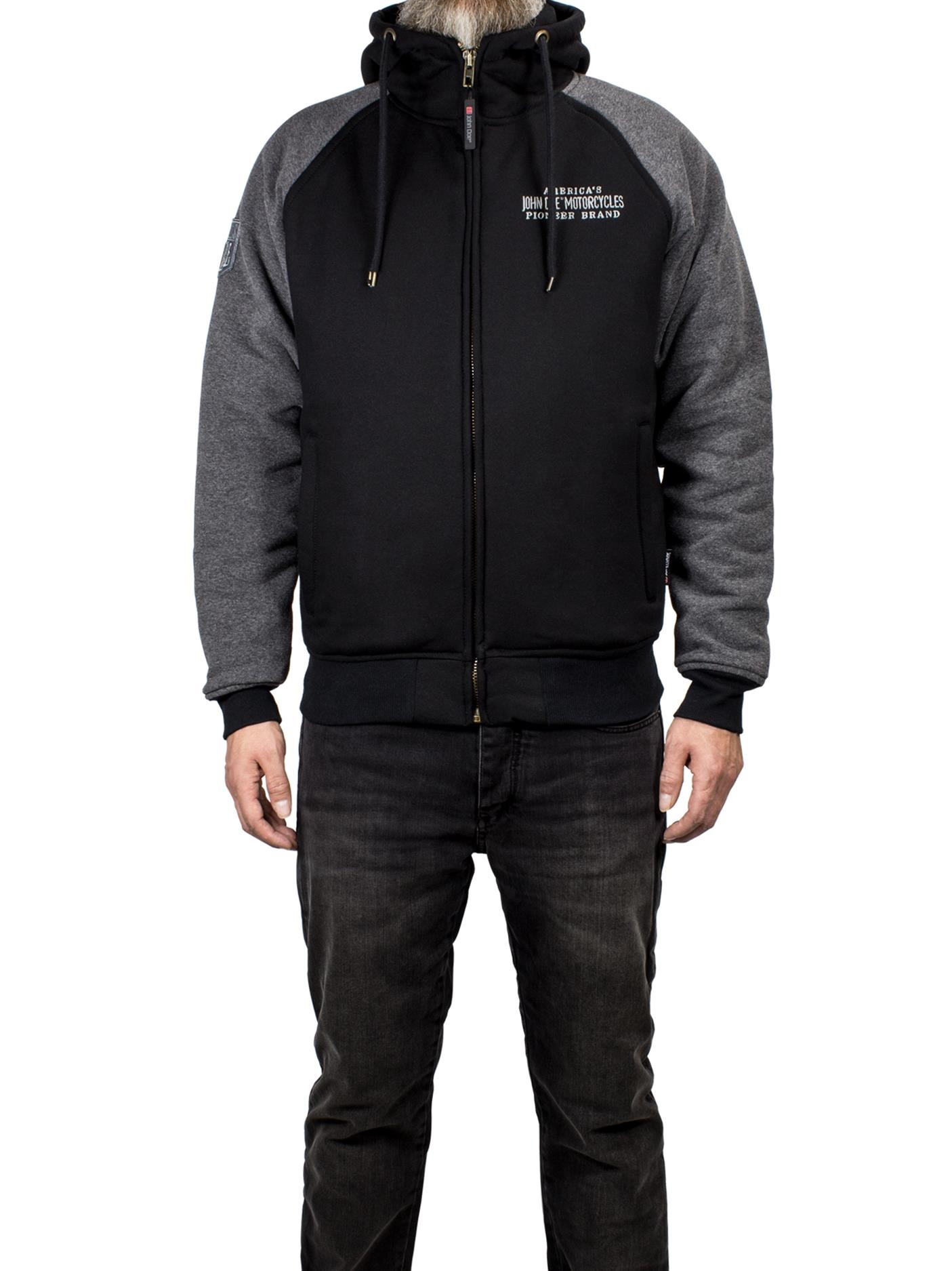 JohnDoeMotorradHoodieBlackGrey-L