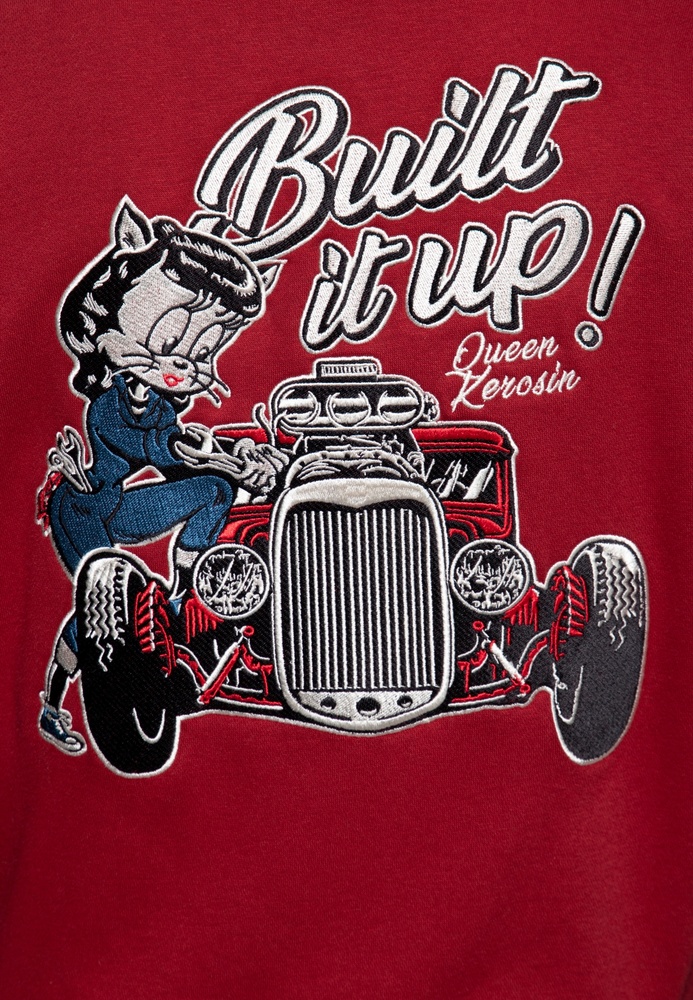 QueenKerosinDamenCollegeSweatJacketBuiltItUpQKI34002Red-XS