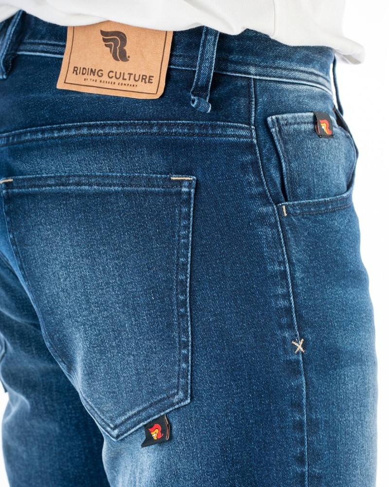 RidingCulturebyRokkerMotorradHoseTaperedSlimMenBlue