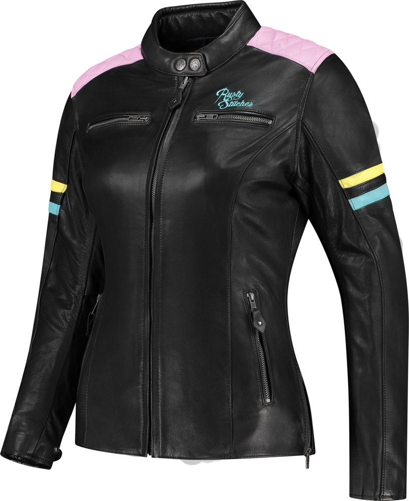 RustyStitchesMotorradJackeJoyceV268361BlackPastel-36