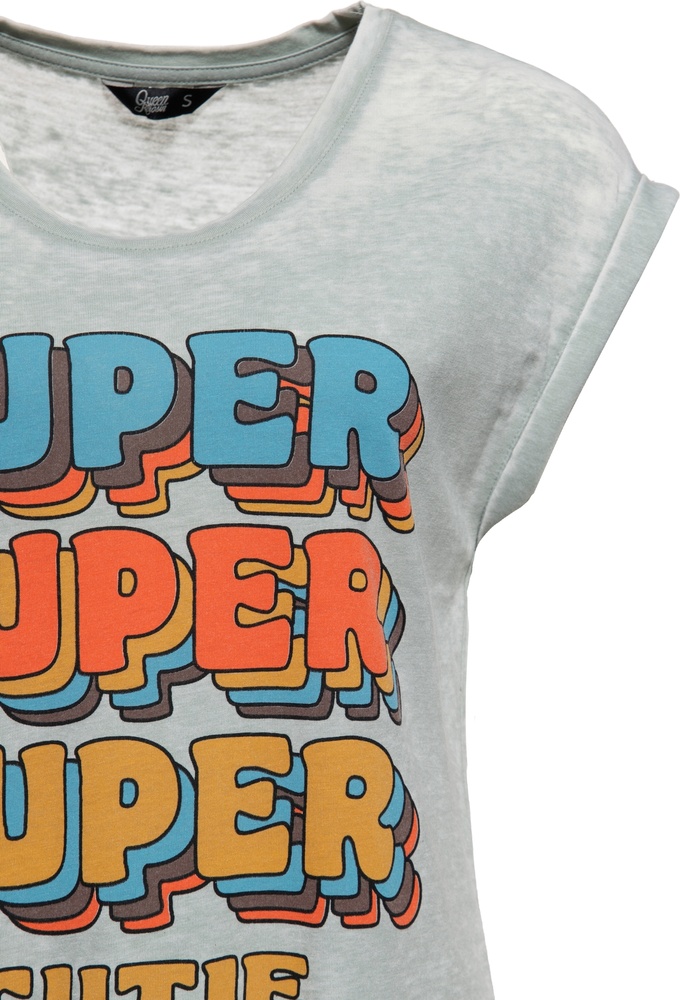 QueenKerosinDamenEnzymwashT-ShirtSuperSuperQKI41013