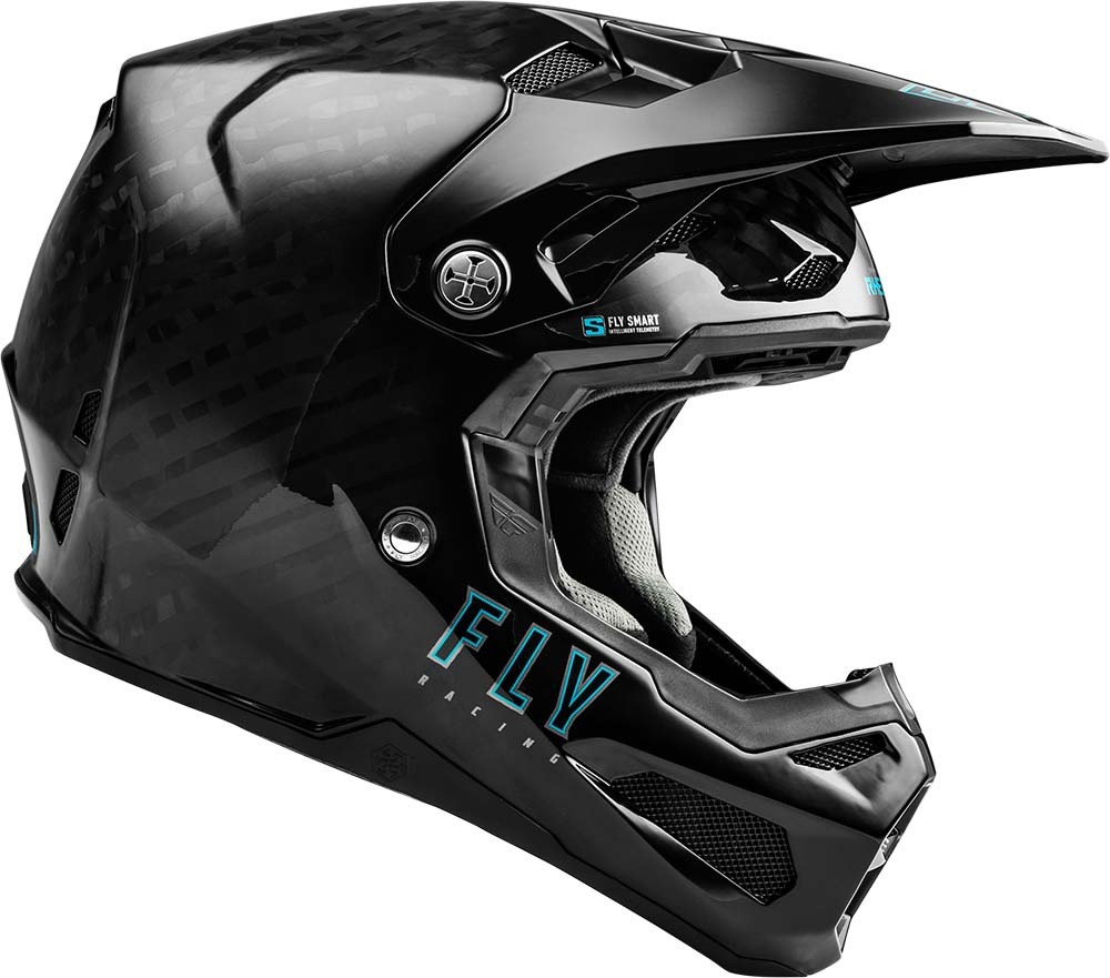 FlyRacingOffroadHelmHelmetFormulaSCarbon70007SolidBlack-XS